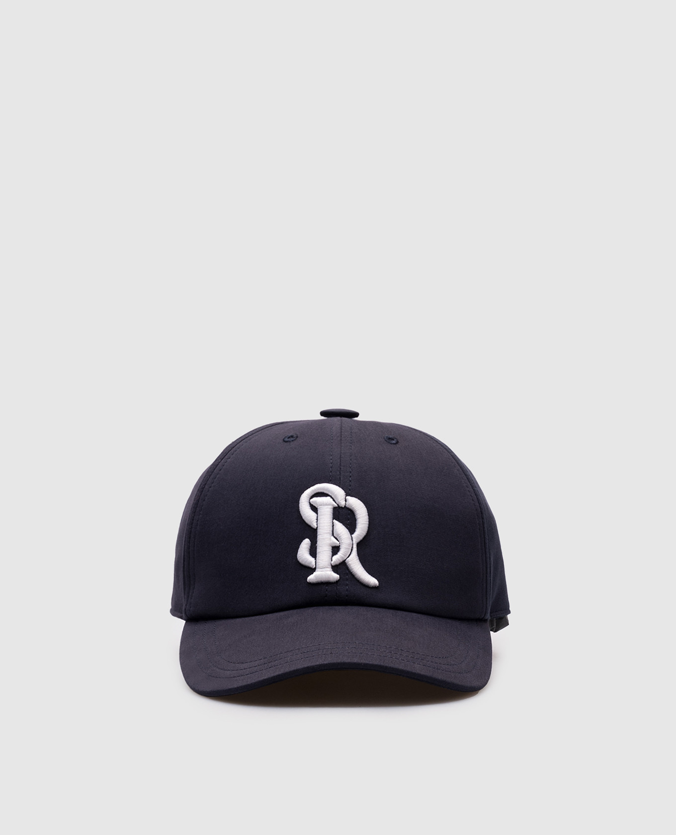 Blue cap with embroidered monogram logo Stefano Ricci