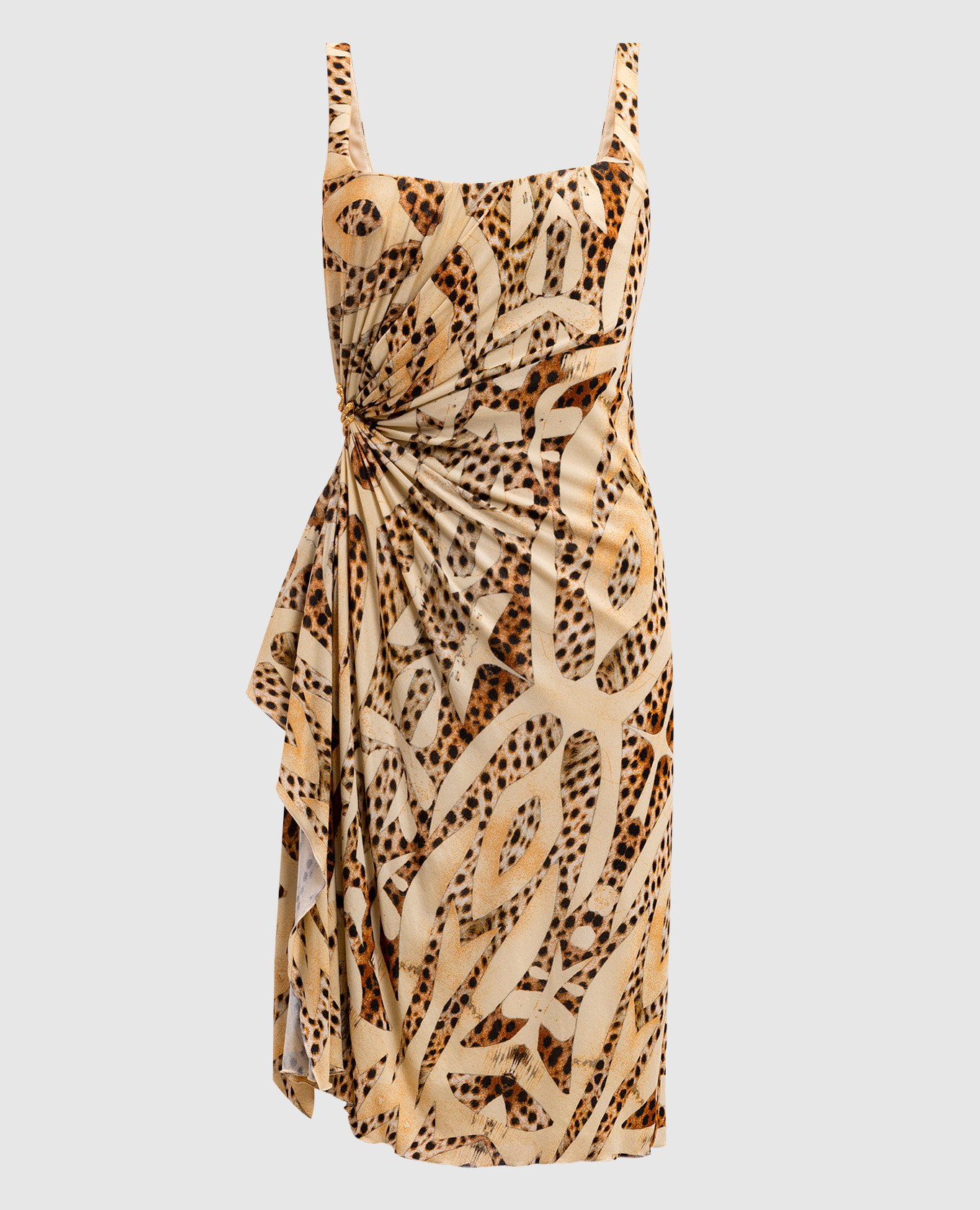 

Beige bustier dress in animalistic print Roberto Cavalli