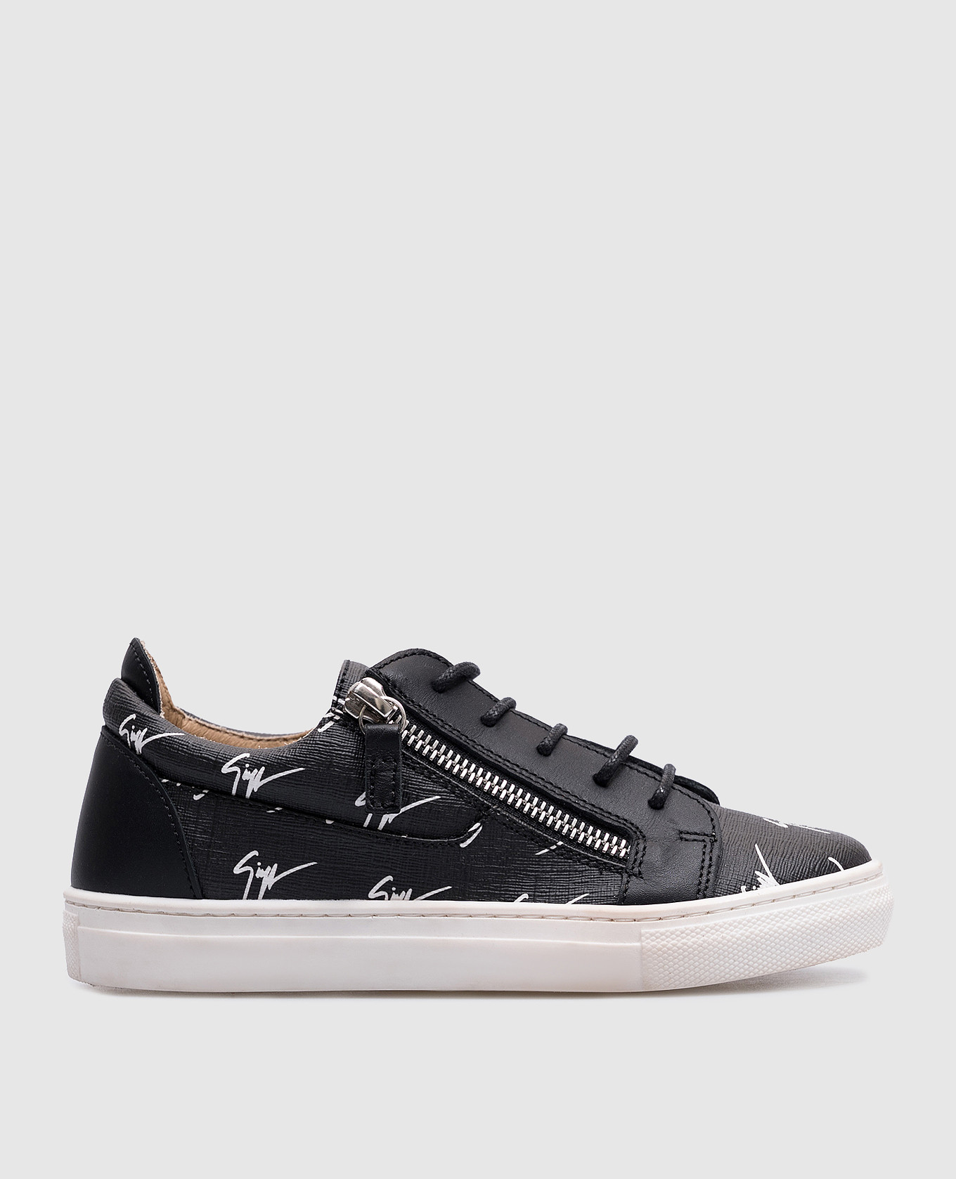 

Kids' black leather sneakers with monogram logo Giuseppe Zanotti