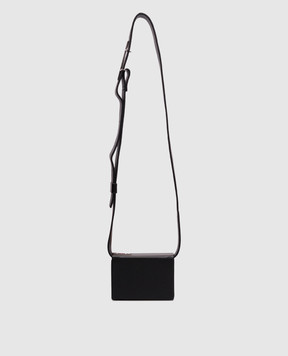 Heliot Emil Black leather bag with metal element 16089