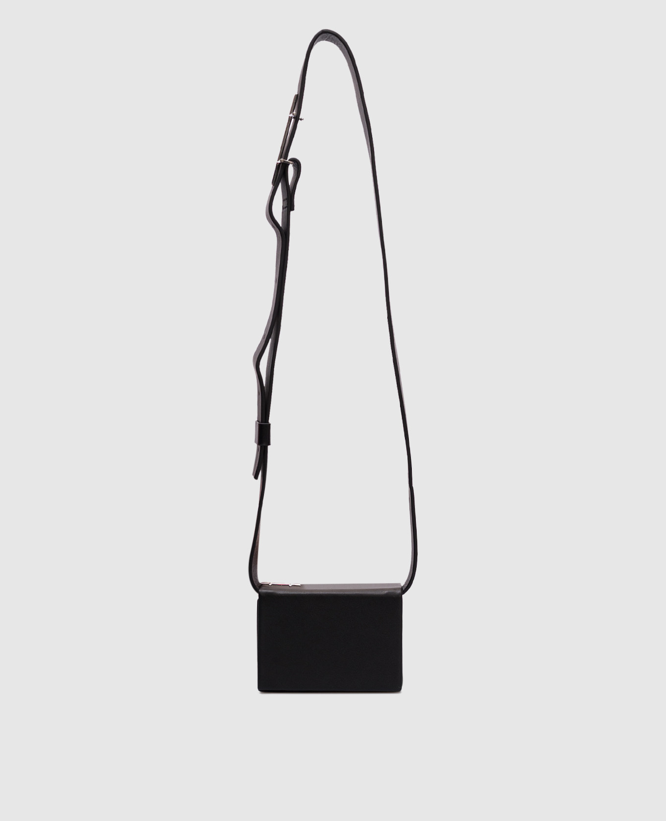 

Black leather bag with metal element Heliot Emil