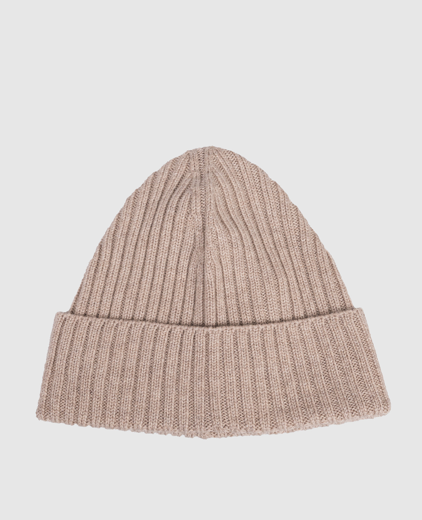 Beige merino wool hat
