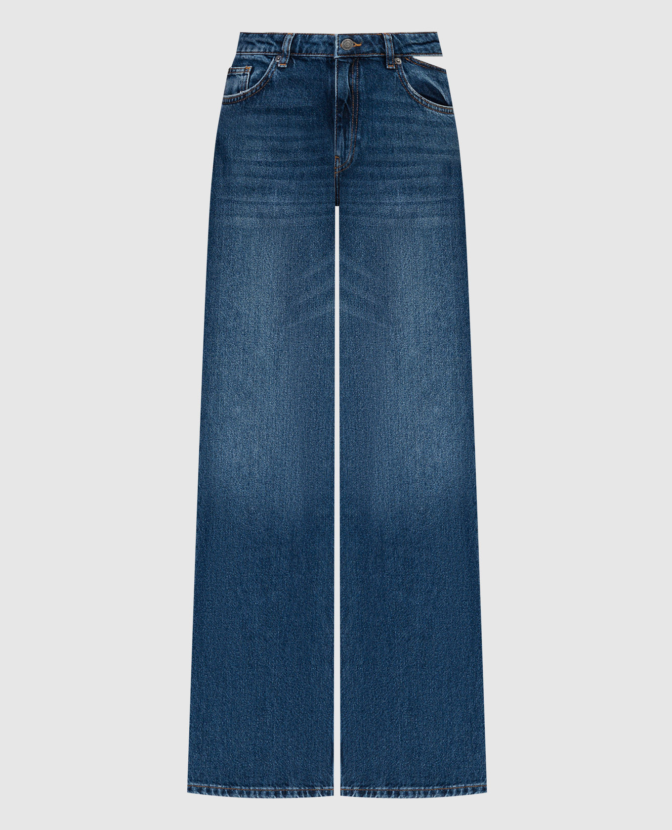 

Blue jeans with a distressed effect and a figure-hugging neckline Twinset Actitude, Синий