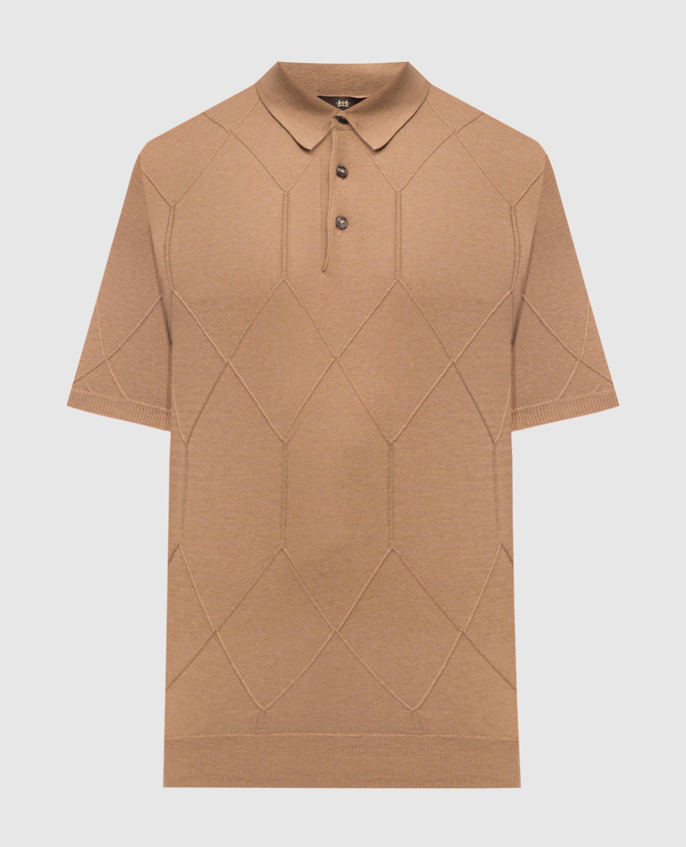 

Brown polo shirt with patterned silk Enrico Mandelli