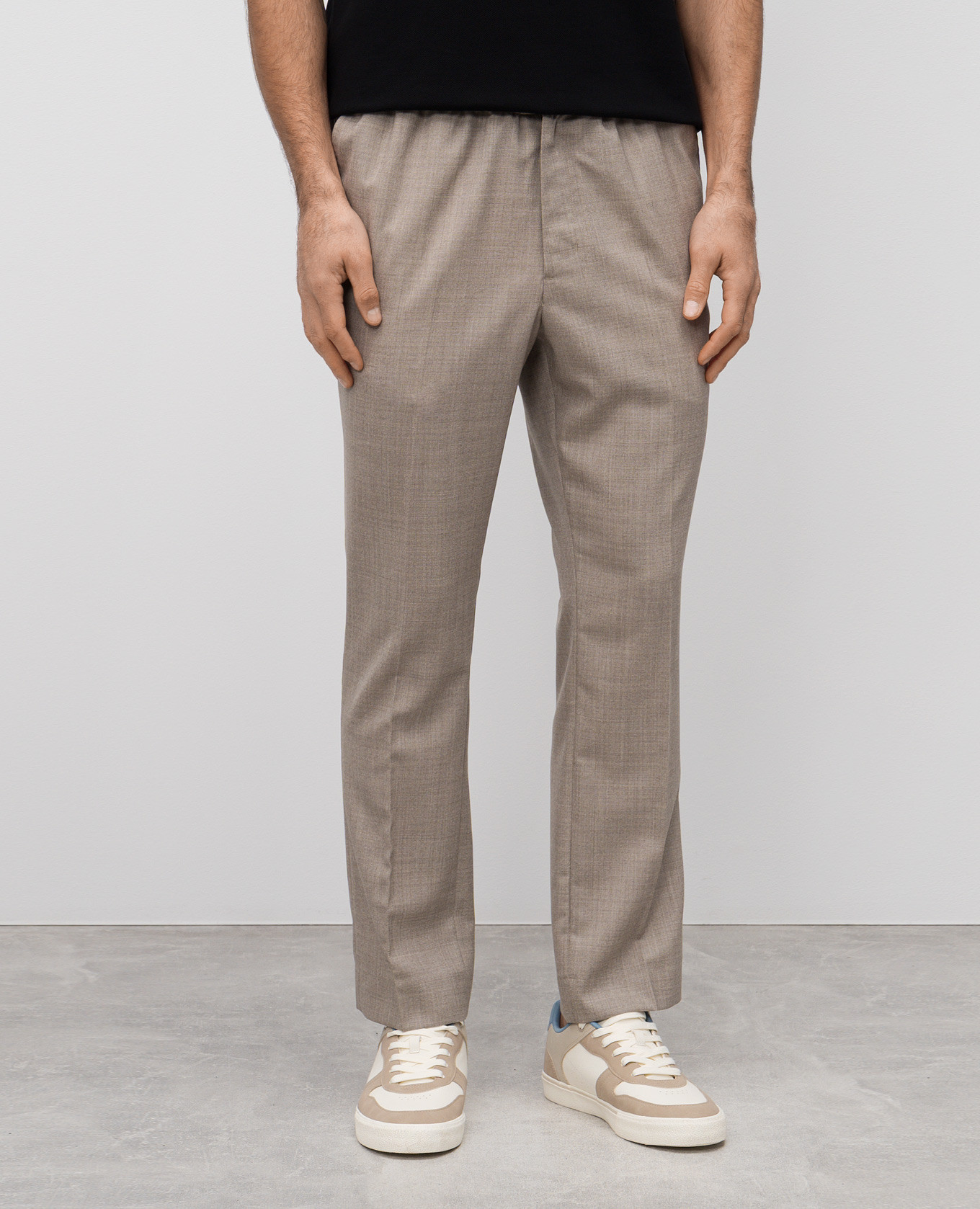 Beige wool pants Ami Paris 3