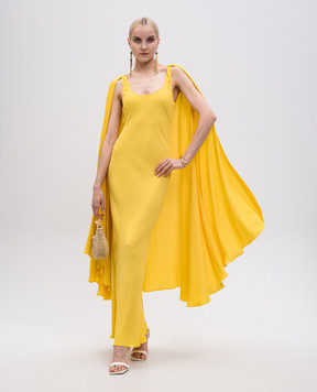 Twinset Ischia yellow maxi dress with cape 251TS2221