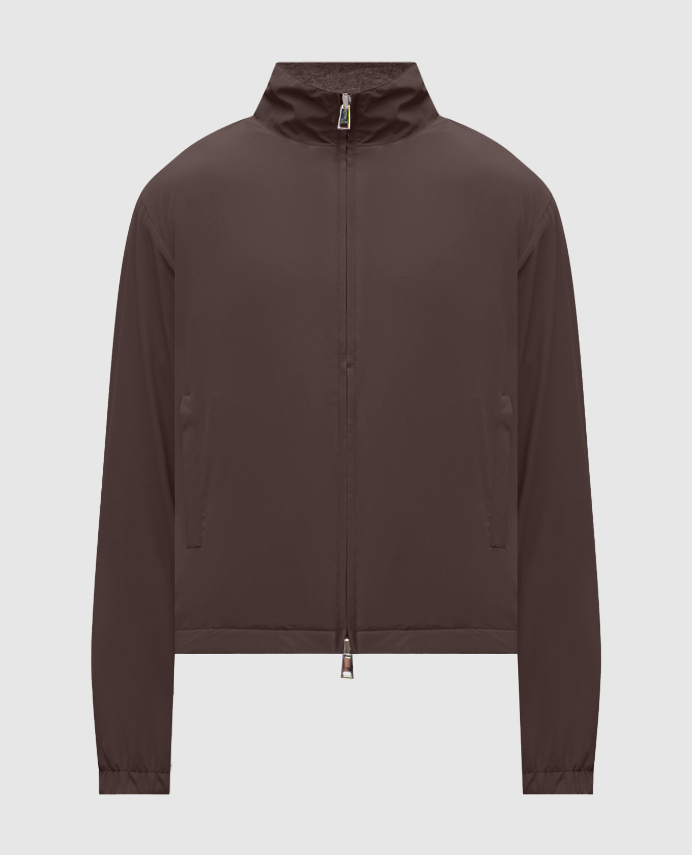 Brown reversible cashmere and wool jacket