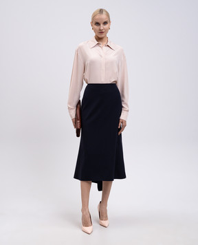 Victoria Beckham Blue midi skirt with wool 1325WSK006591C