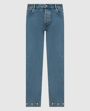 Valentino Blue jeans with eyelets 7V3DE05PB0W
