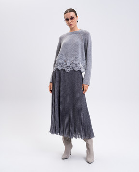 Ermanno Scervino Gray pleated skirt D472O312VJR