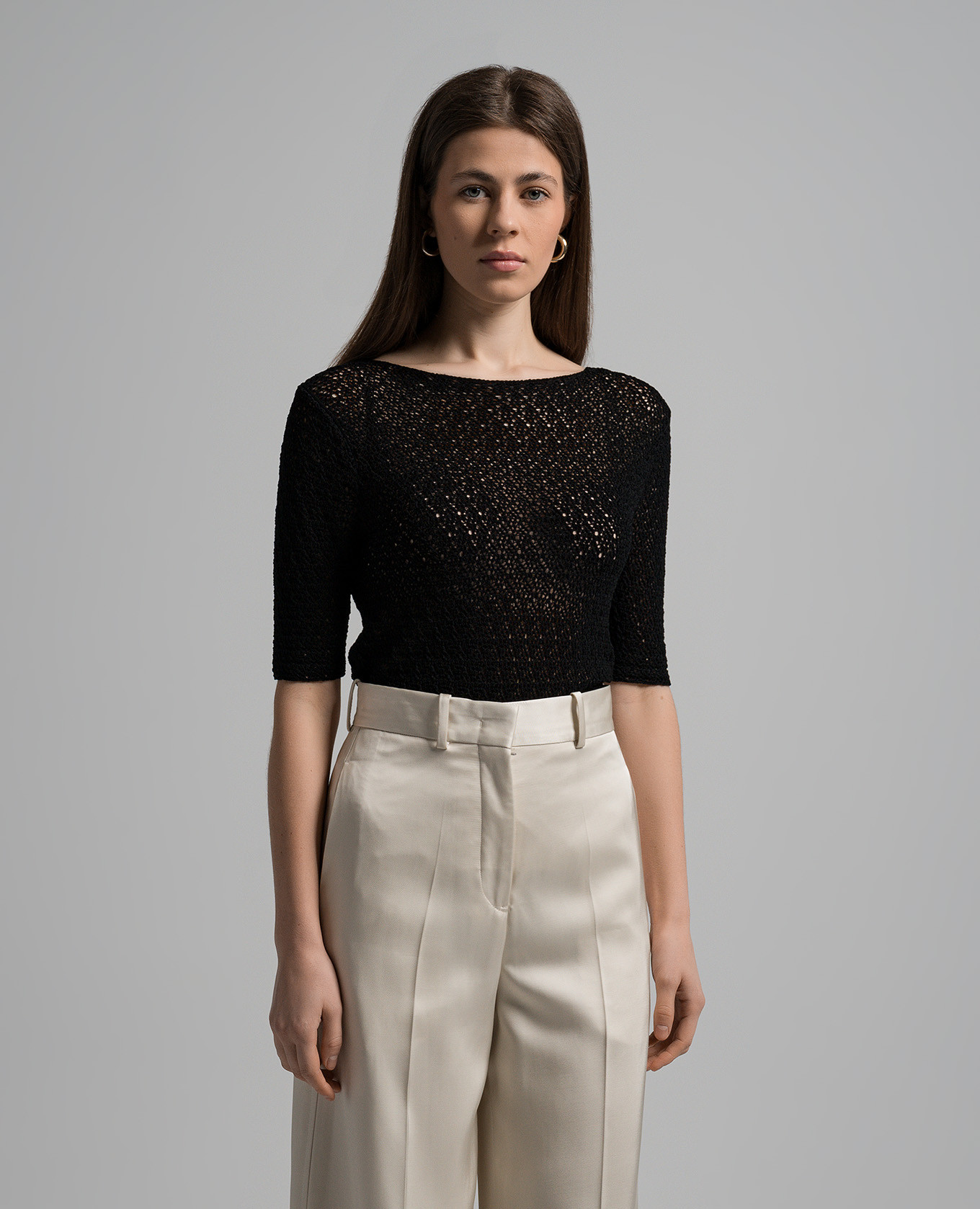 

Black openwork t-shirt Toteme