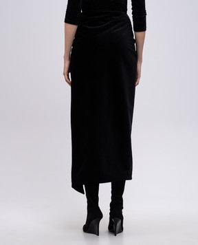 Balenciaga Black velour midi skirt 831233TMO26
