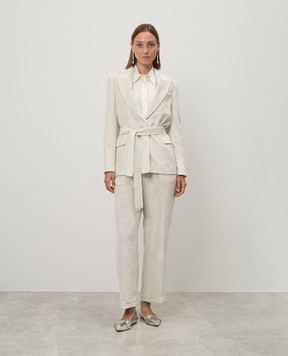 Peserico Beige corduroy jacket with lurex E01156A01595