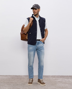 Brunello Cucinelli Blue jeans with a worn effect M241PD3210