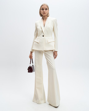 Del Core White BOOTCUT flared pants with wool P001102T0891
