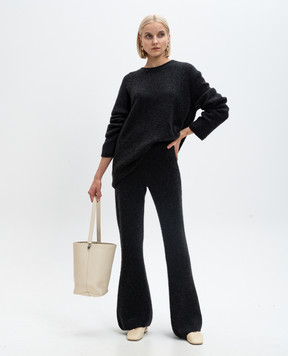 The Row Gray Gregori flared cashmere trousers 8091Y114