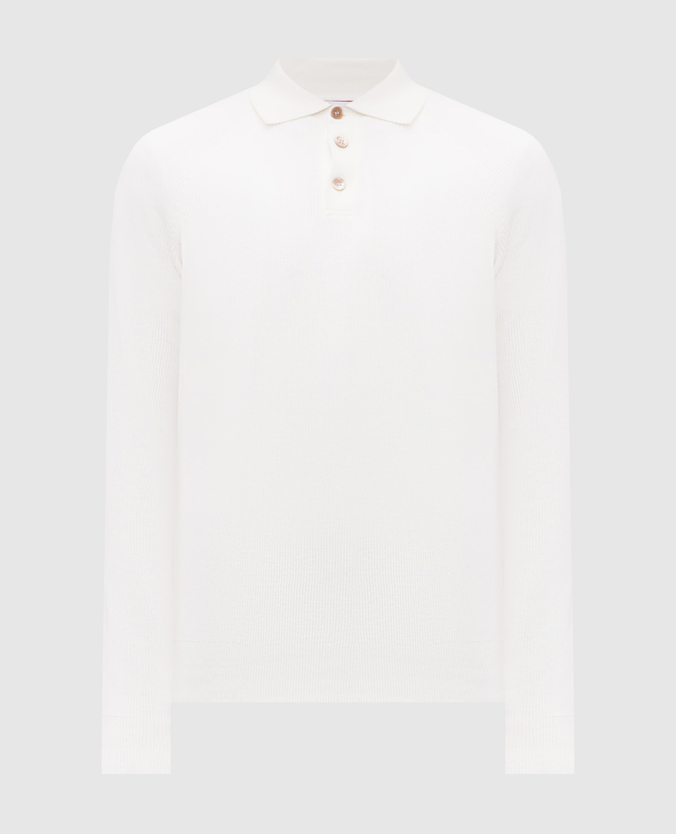 White ribbed polo shirt Brunello Cucinelli
