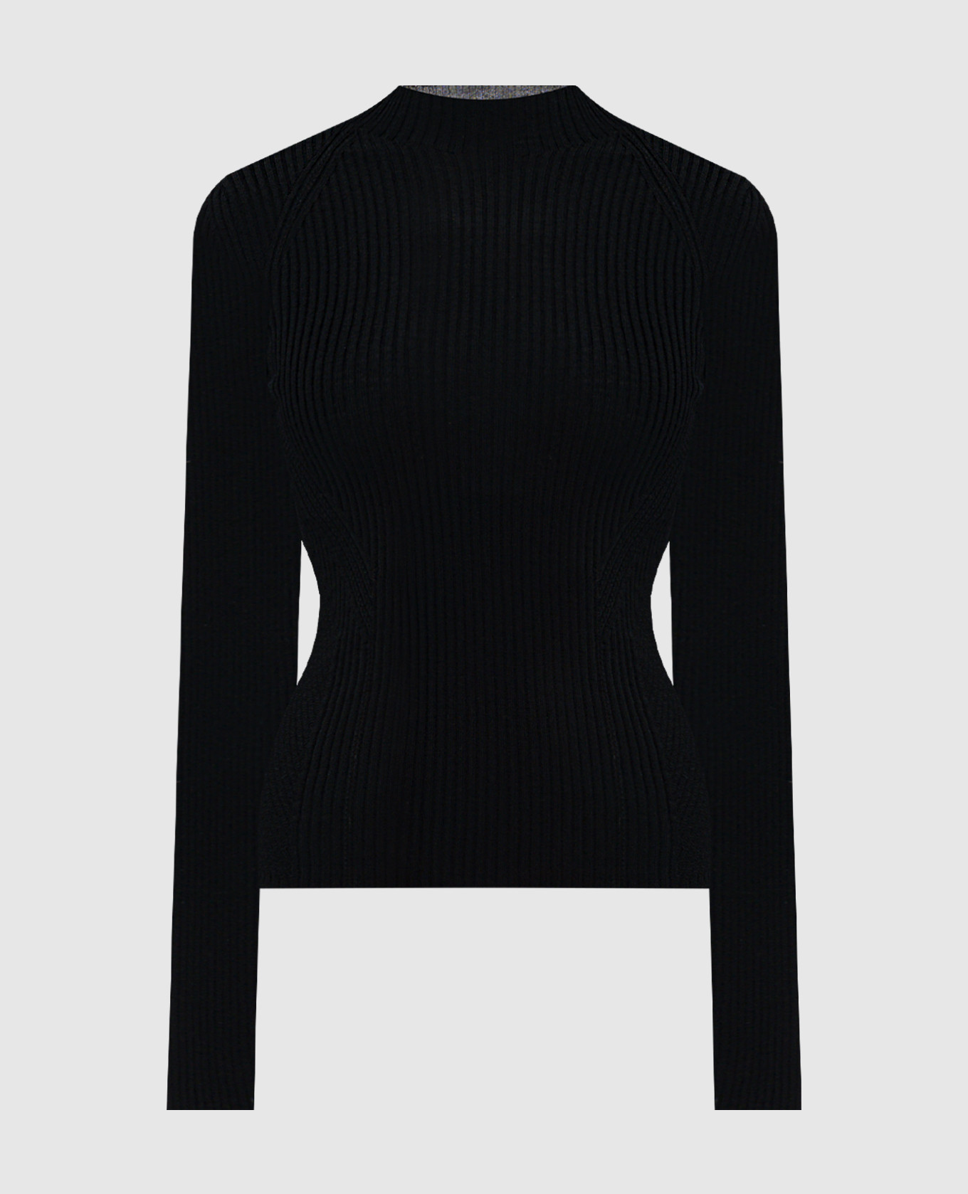 Black ribbed wool golf Twinset