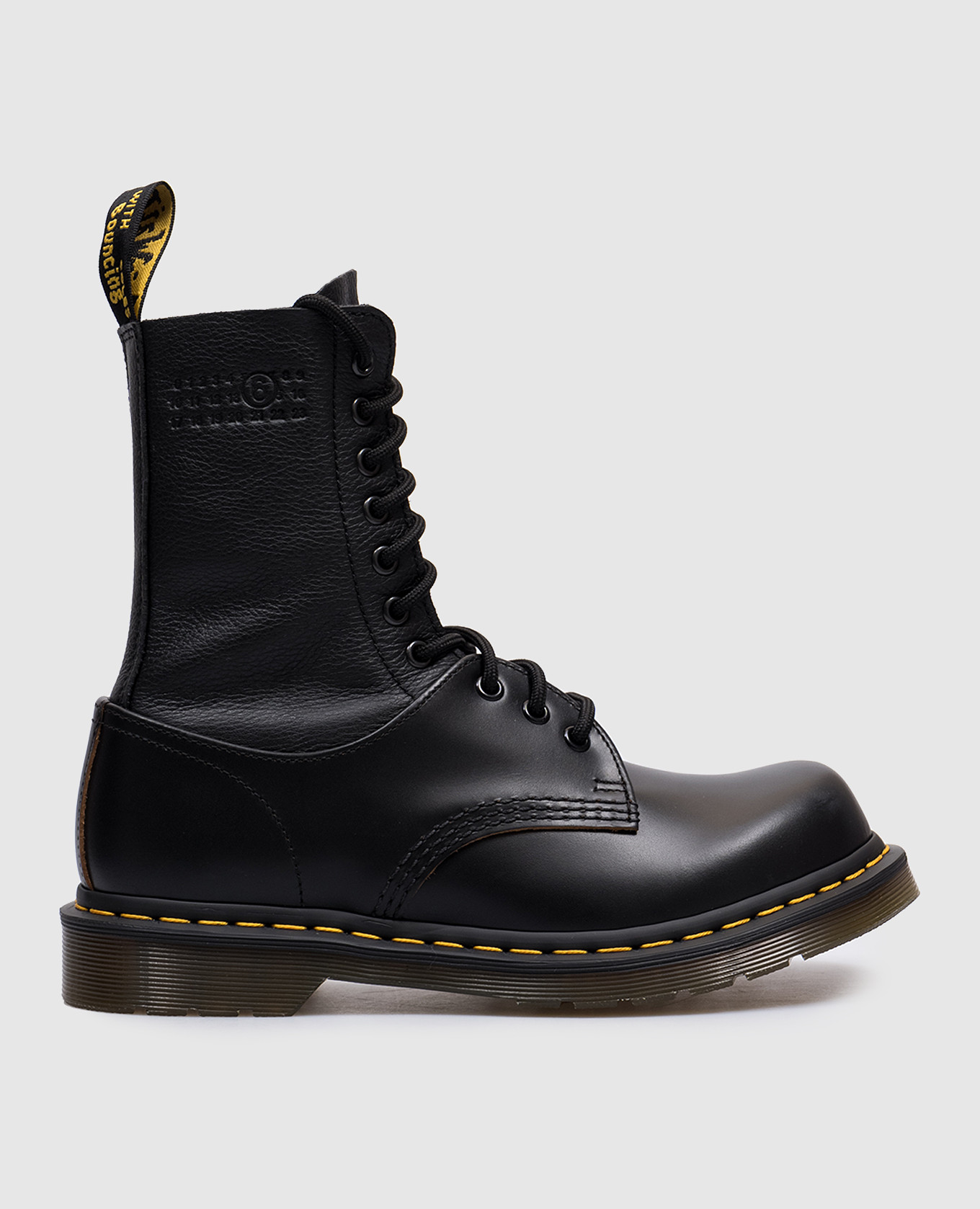 

MM6 x Dr. Black Leather Boots Martens 1460 Maison Margiela MM6