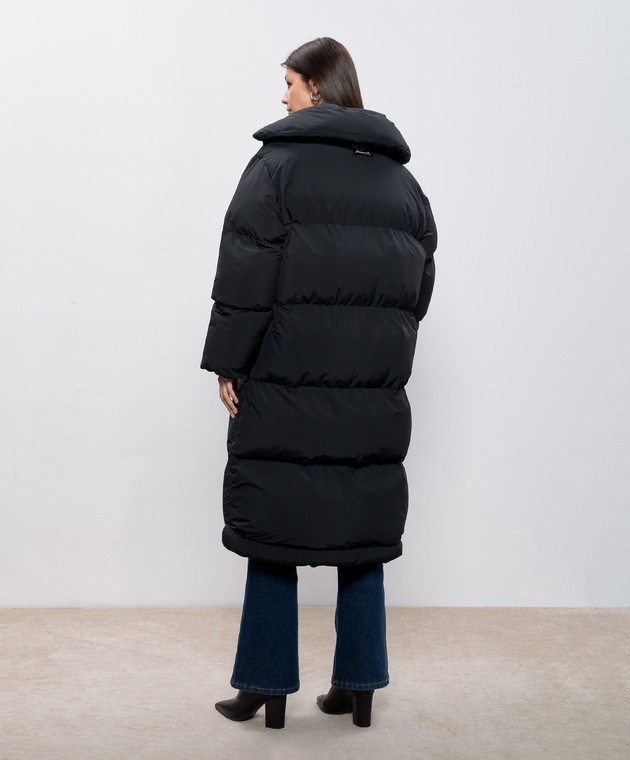 Dolce&Gabbana - Black elongated quilted jacket with logo