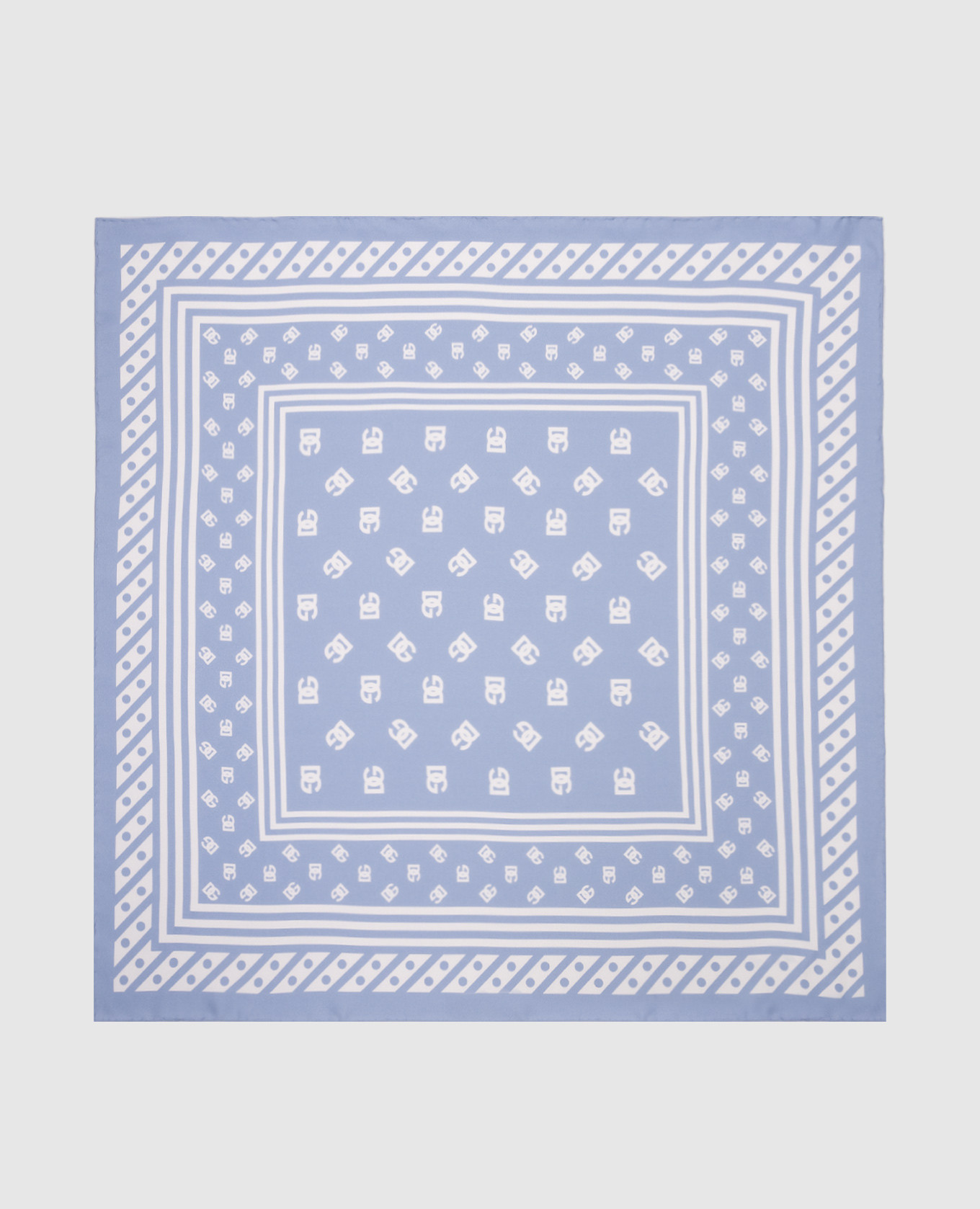

Blue polka dot silk scarf with logo Dolce&Gabbana, Light blue