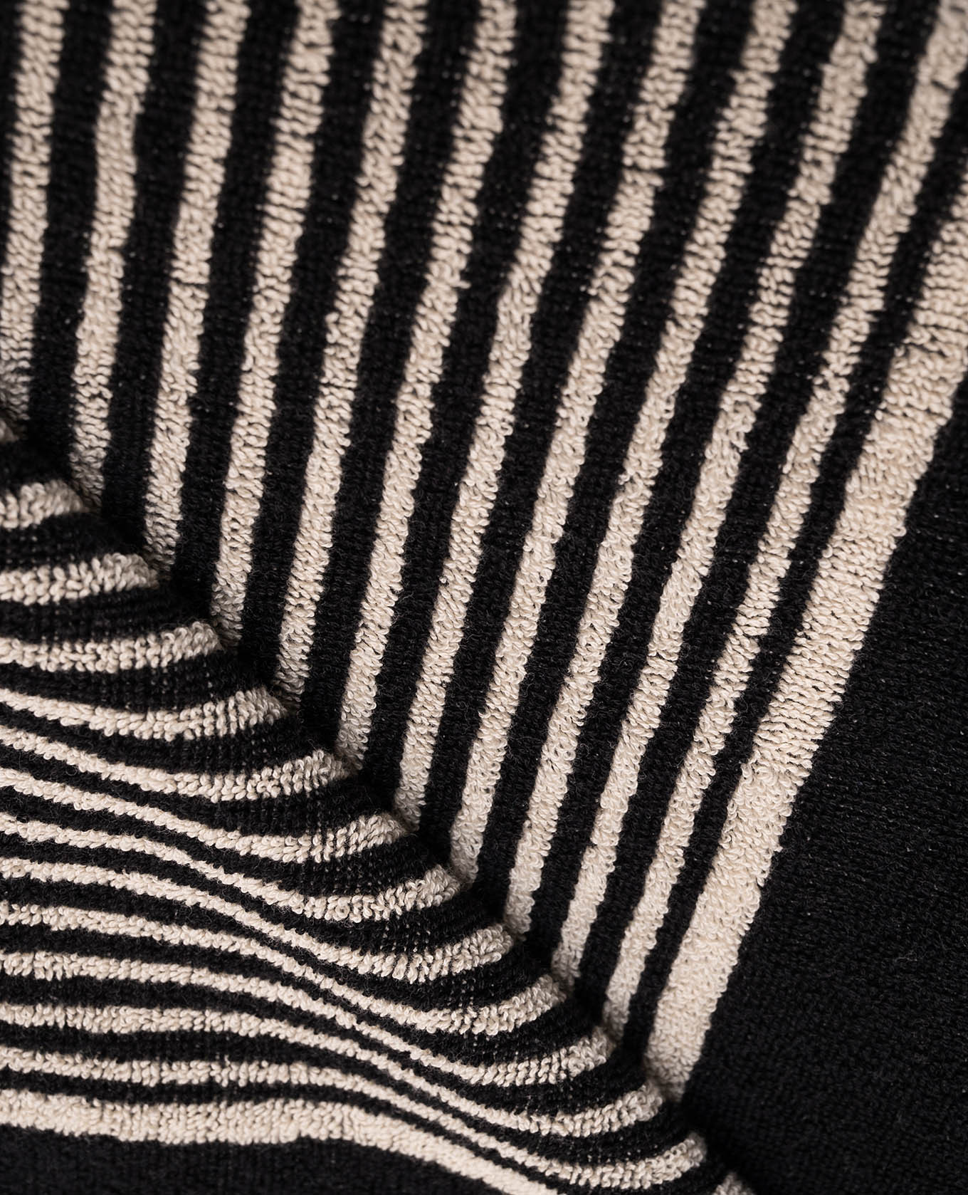 Striped terry towel with monogram logo pattern Saint Laurent 2