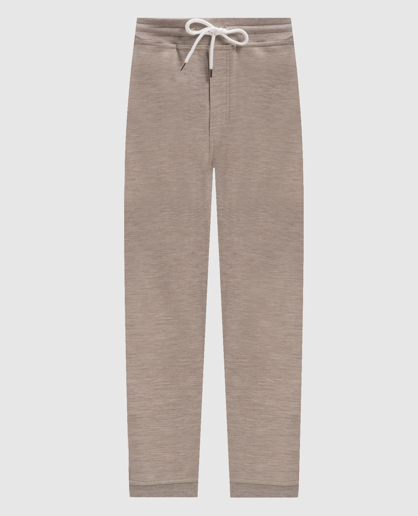 Beige melange joggers with cashmere and silk brunello cucinelli