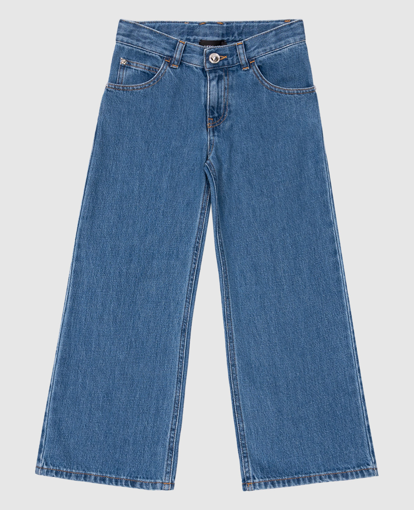 

Children's blue jeans with a patch Versace