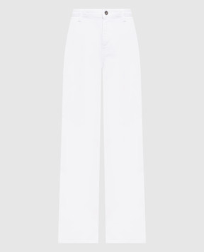 Solotre White jeans with logo patch M1D0206