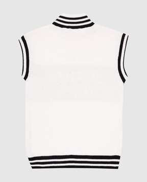 Balmain Children's white vest made of wool and cashmere BV9A51Z2361410