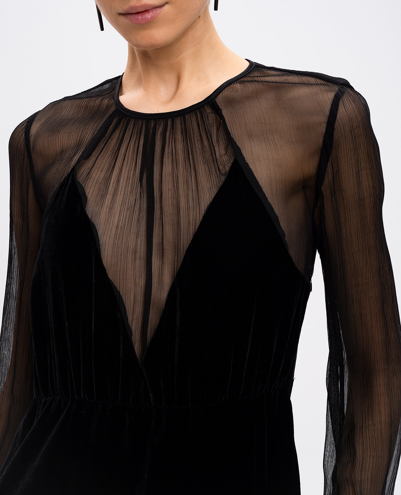 

Black velvet dress with metallic Oval T logo Twinset