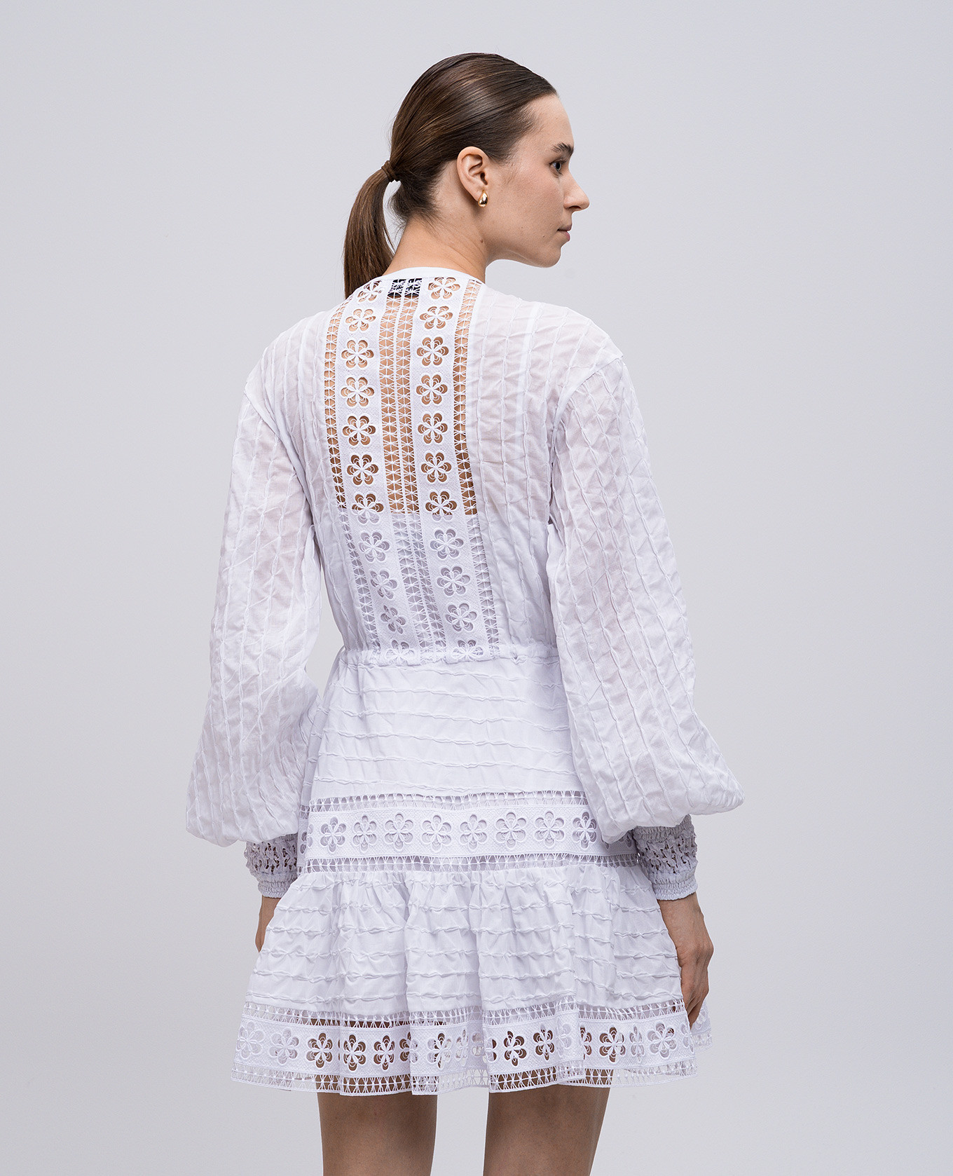 Begonne white shirt dress with lace Charo Ruiz 4