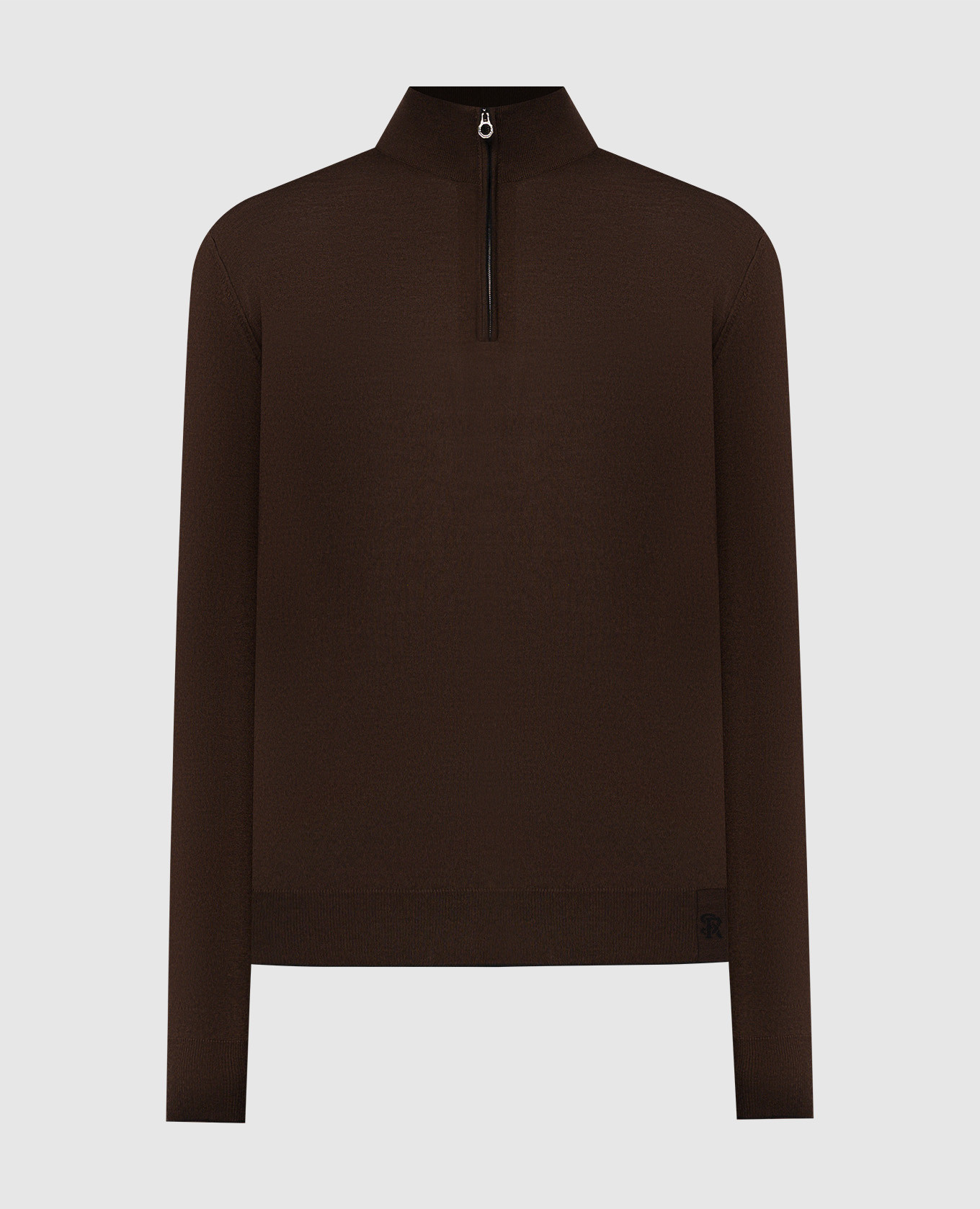 

Brown wool, silk and cashmere jumper with logo monogram pattern Stefano Ricci