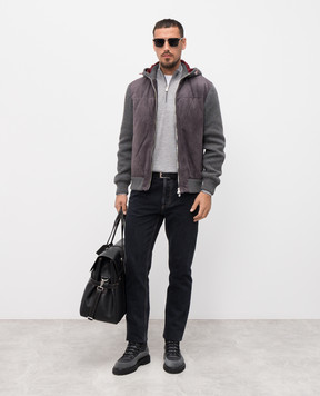Brunello Cucinelli Grey melange wool and cashmere jumper M2400124