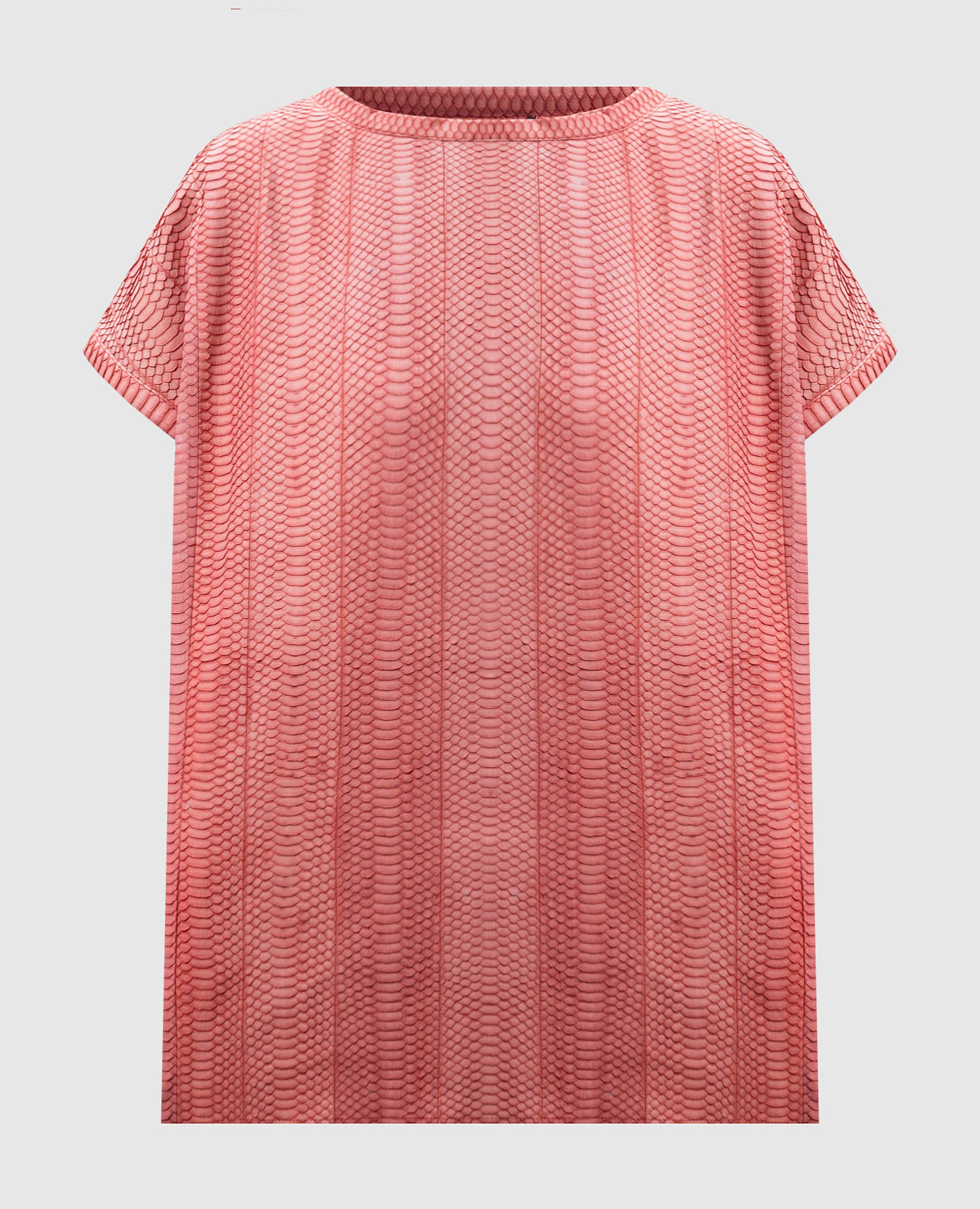 

Pink leather top with embossed reptile leather Simonetta Ravizza