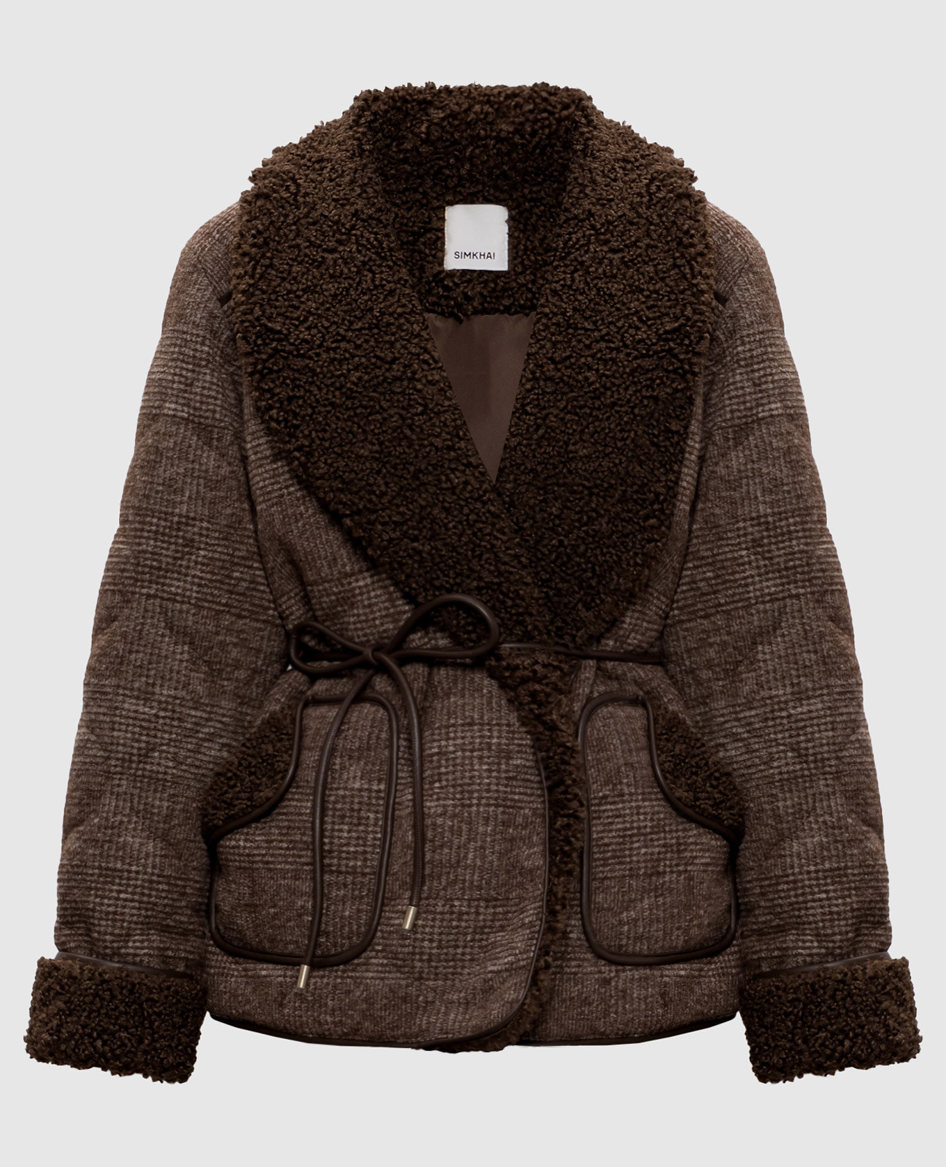 

Rorie brown checkered bomber jacket Simkhai