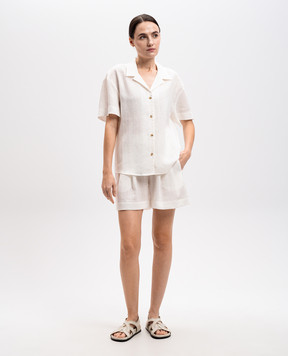 Asceno Prague white linen shirt T022F06C78
