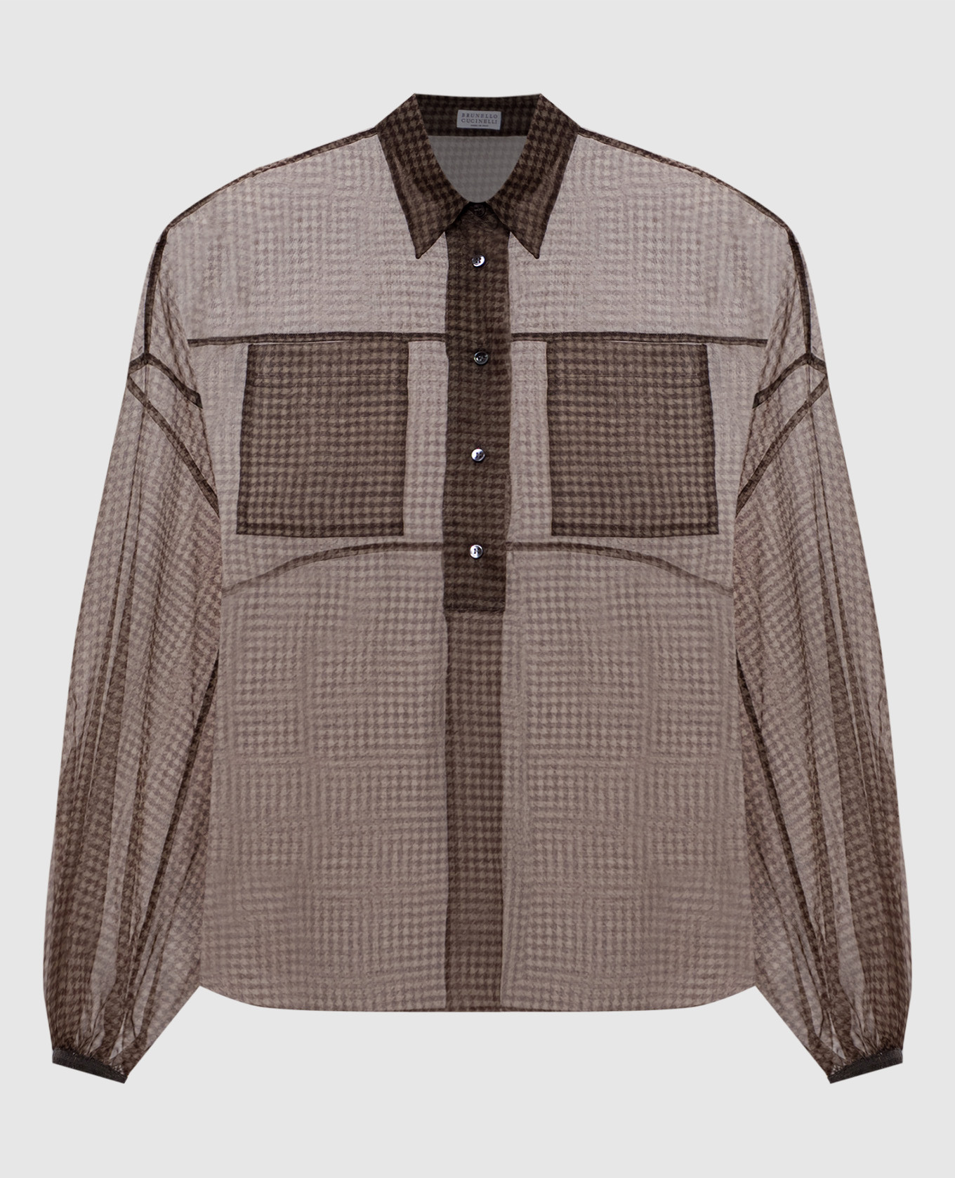 

Brown patterned silk blouse Brunello Cucinelli