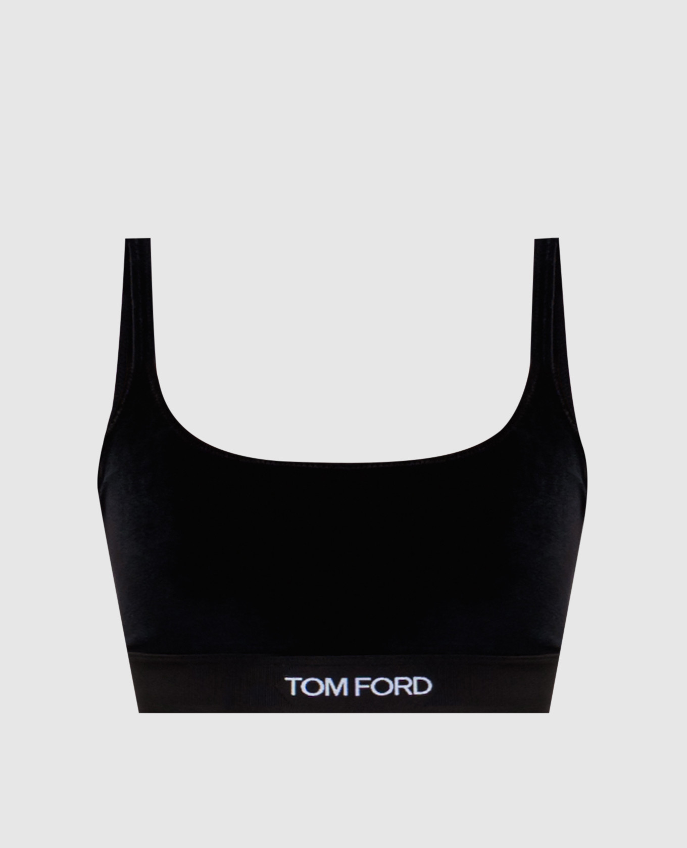 

Black velvet top with logo embroidery Tom Ford