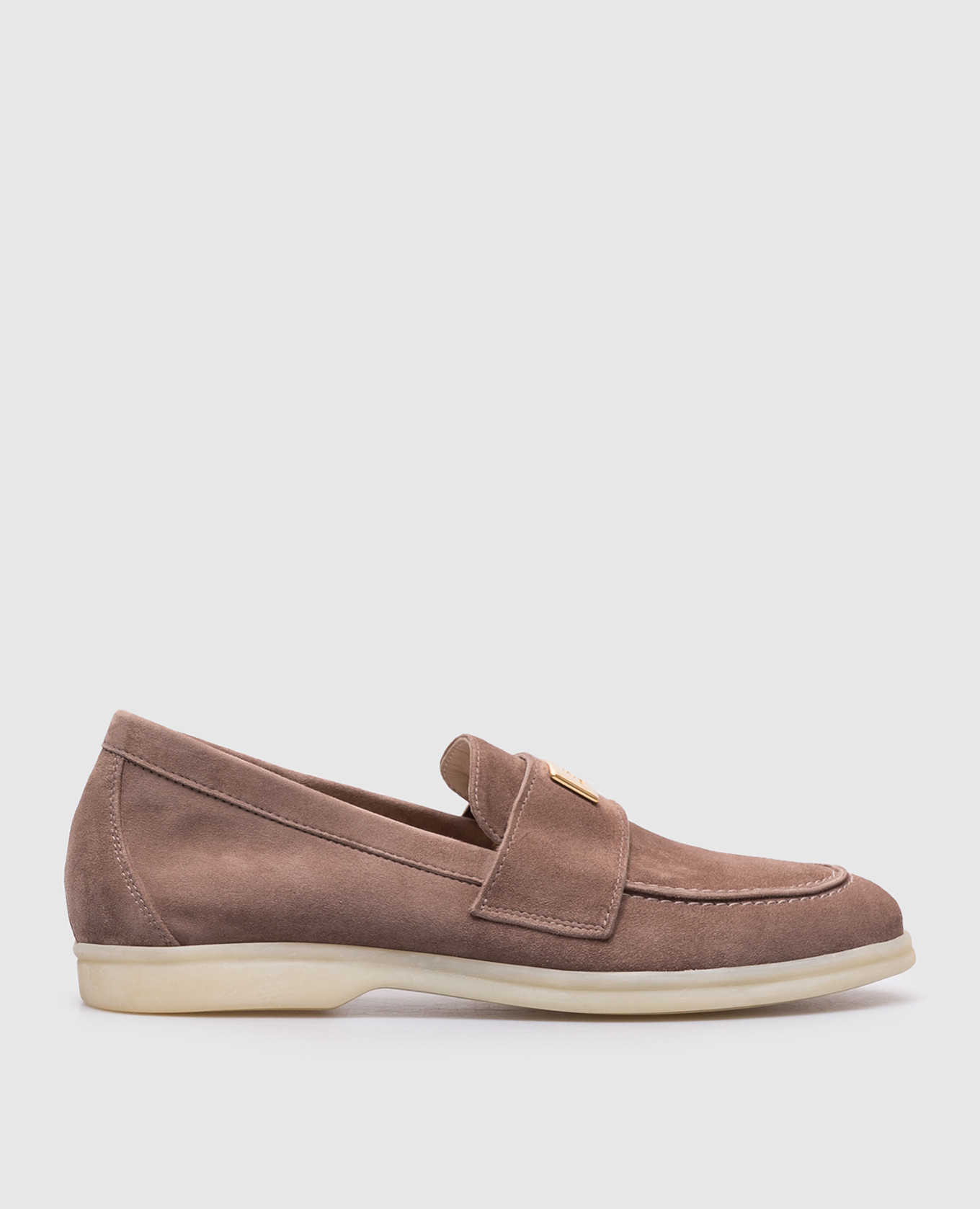 

Beige suede loafers with logo Babe Pay Pls