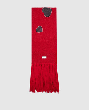 Philipp Plein Children's red scarf with wool and lurex GAA0002