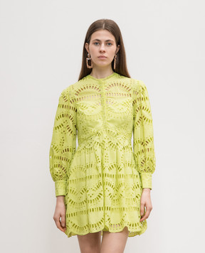 Charo Ruiz Franca green shirt dress with broderie embroidery 243619
