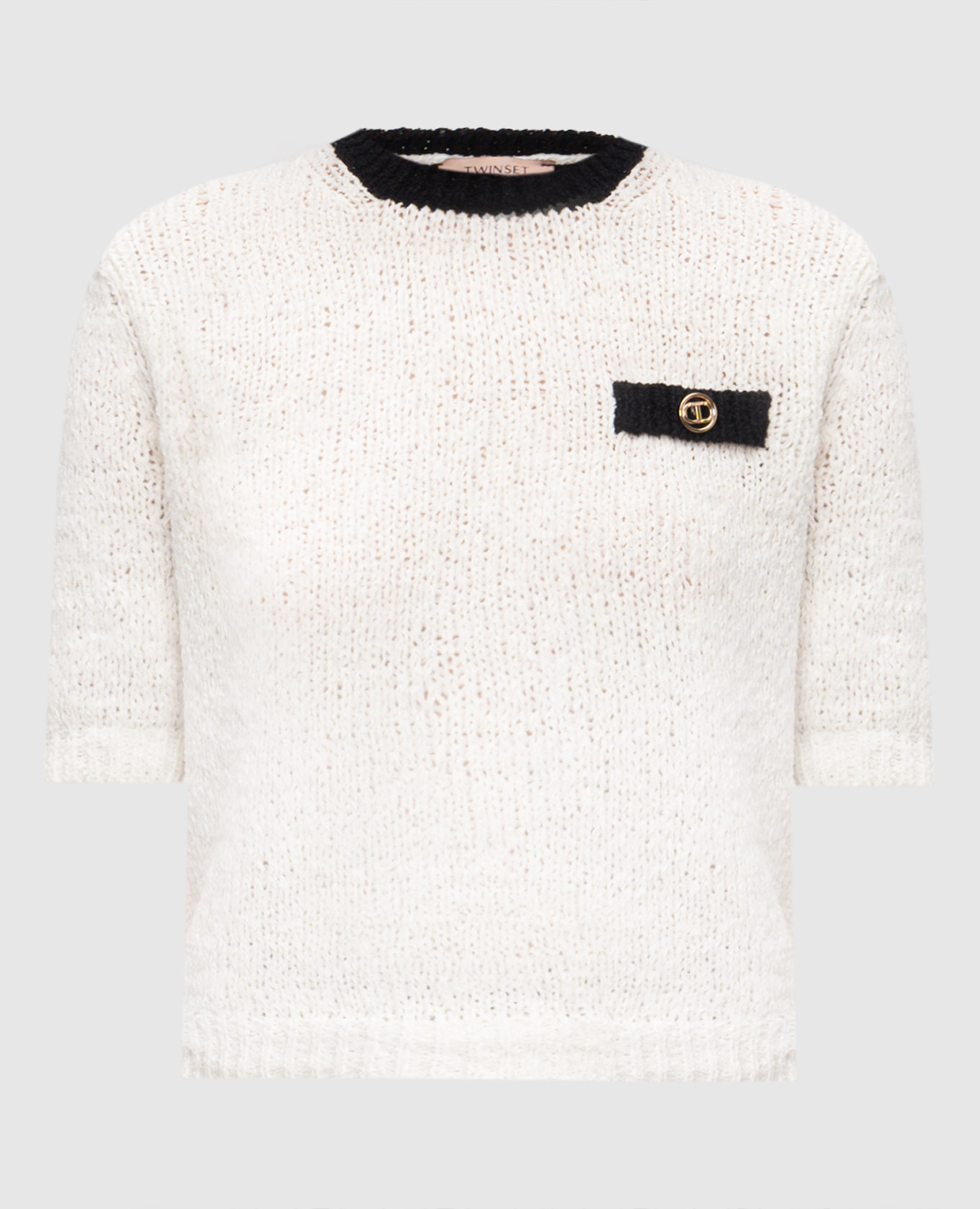 White jumper with logo emblem Twinset