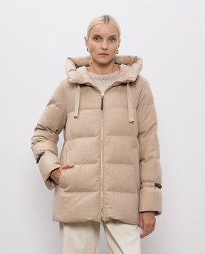 Herno Beige wool down jacket with lurex PI002104D33467