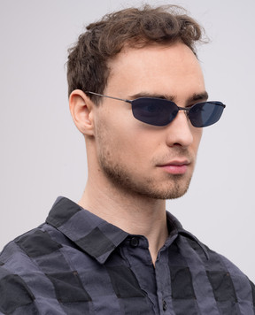 Balenciaga Gray Invisible Oval Sunglasses 812822T0005