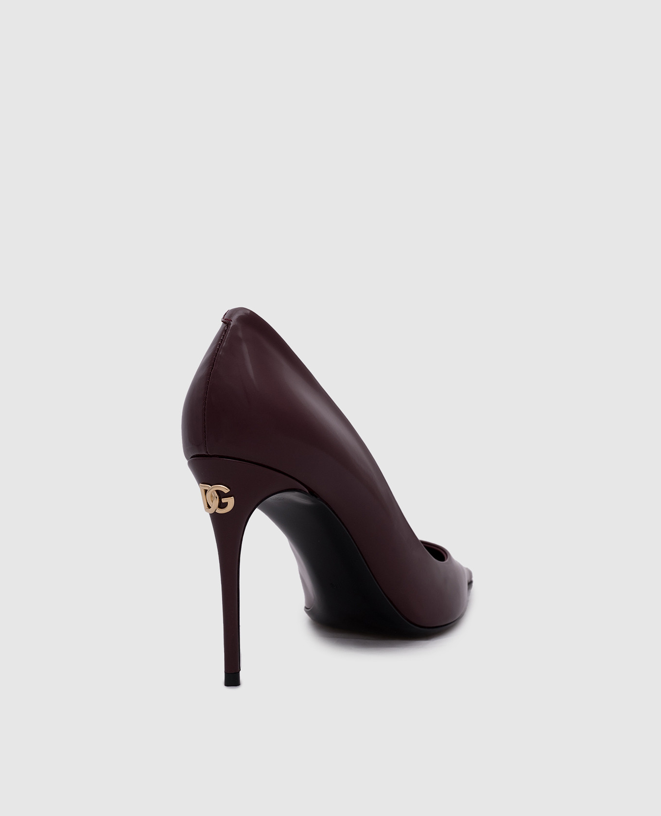 

Burgundy leather glossy shoes with logo Dolce&Gabbana