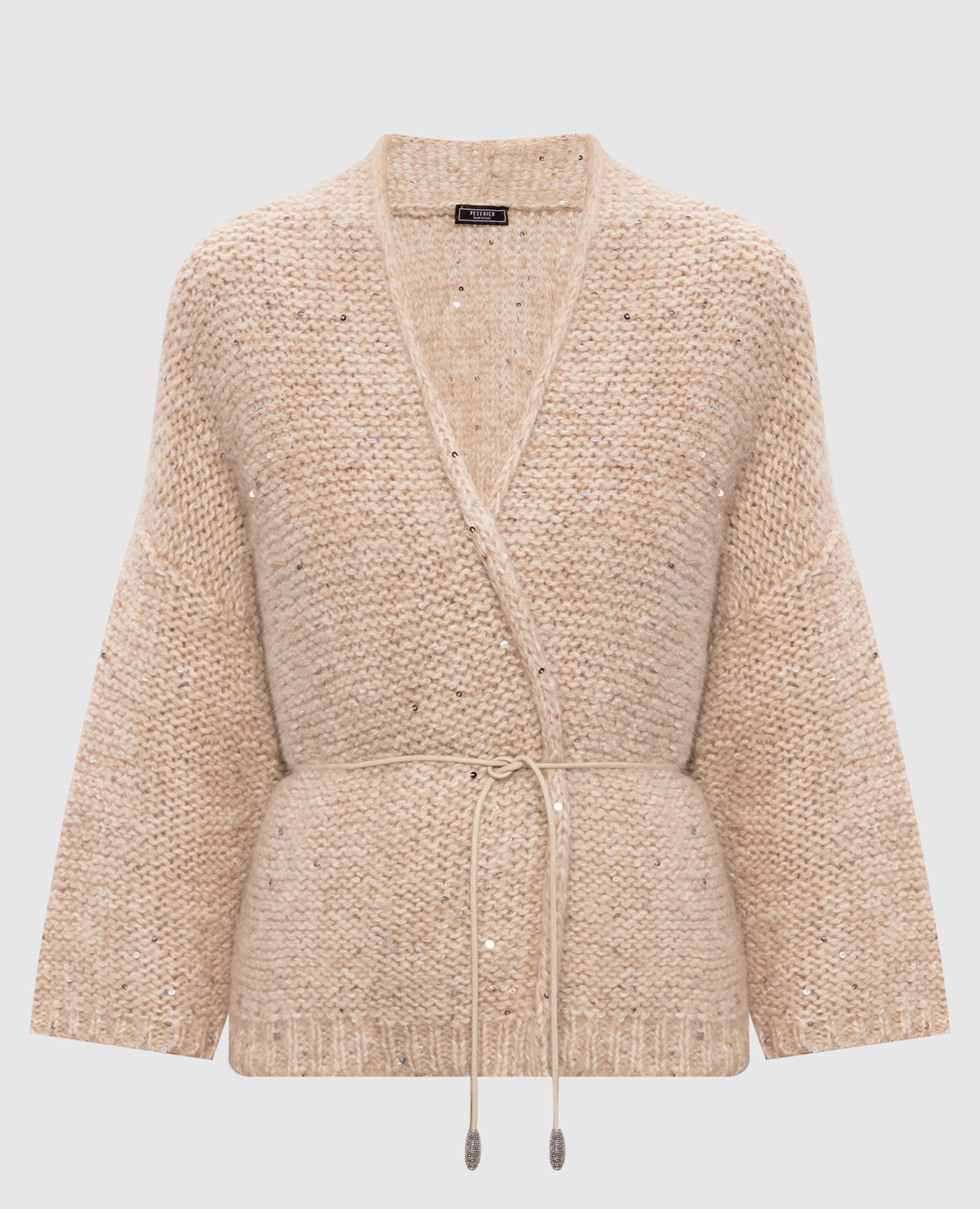 

Beige alpaca cardigan with sequins Peserico