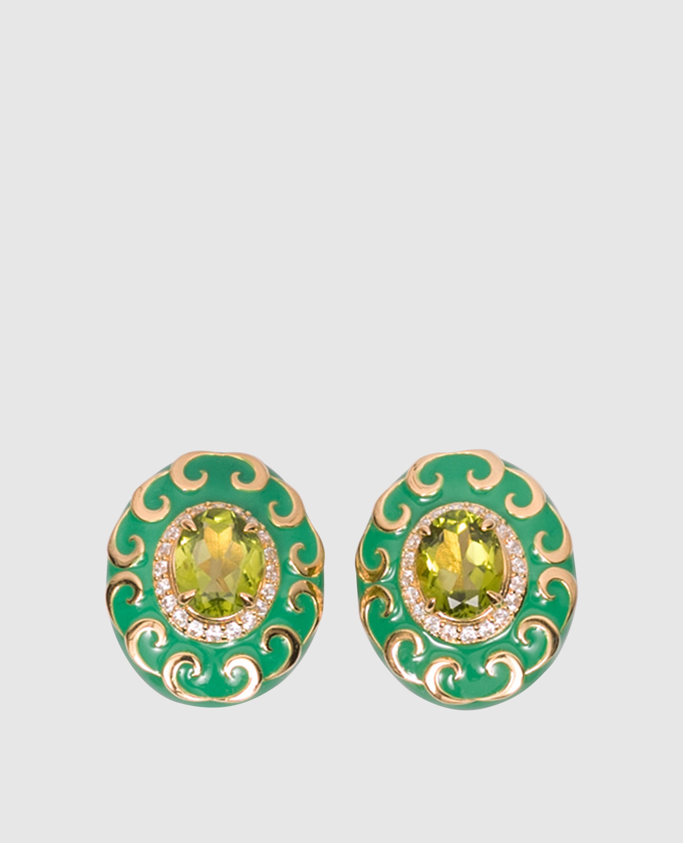 

Silver green earrings with peridot EClaire