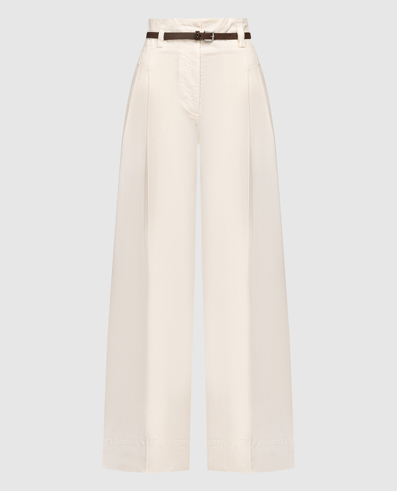 Beige flared pants with a high fit Peserico