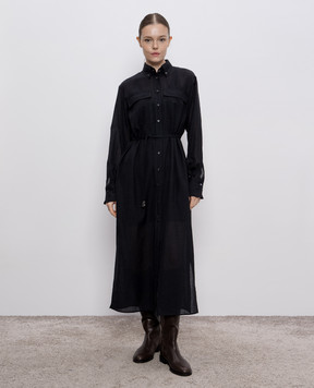 Brunello Cucinelli Black wool shirt dress MP920AFS81
